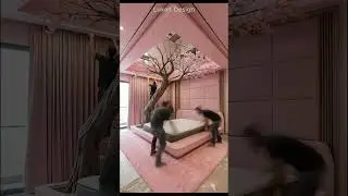 Biophilic Luxury Bedroom with Floating Bed & Sakura Canopy #interiordesign  #beautiful  #home