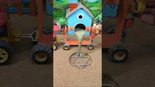 🚜🔥 Real Working Mini Tractor Cement Pillar Footing Making Machine | DIY Mini #shorts #youtubeshorts