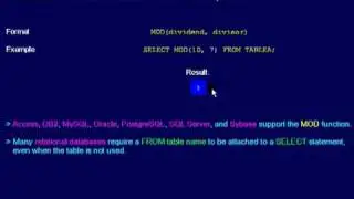SQL 081 Numeric Scalar, MOD or How can I get the remainder of division?