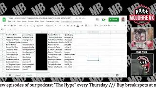 Draw Results - 2022 Chrome Black Baseball 12 Box Case Break RT #8 - 12.29.22