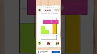 fill the board with the shapes | Brain test| Master levels #wordproblems #mathlogic #gaming