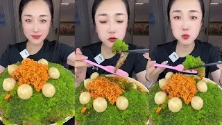 SUB) 中國美食—— 鱼籽虾仁🦐🦐🐟🐟#Seafood#sashimi#gourmet#asmr#mukbang