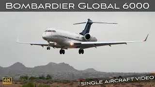 Bombardier Global 6000 Landing (4K) | Plane Spotting | [KSDL\SCF]