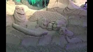 Time Lapse: Sand Sculpture of Nemo, Dory, Marlin, Crush & Squirt