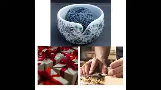 Wooden Yarn Bowl With Free Crochet Hook, Large Handmade Yarn Holder for Crocheting