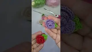 Mini Flor de Croch&ecirc; para Aplica&ccedil;&atilde;o (Mini Rosa de Croch&ecirc;)