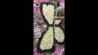 Unique Butterfly wall Hanging craft using paper and rice #subscribe #share #papercrafts #butterfly 