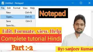 notepad me edit format view ka complete use | notepad ki puri jankari in hindi | notepad  (part:-2)