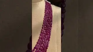 Natural Ruby Oval Beads Necklace #rubymala #ruby #rubycollections #beadsnecklace