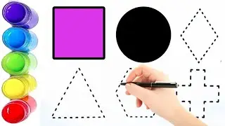 Shapes, Shapes Drawing for kids, Shapes name, collection for writing along dotted line for kids