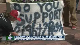 Homeless advocate group protests on Opening Day