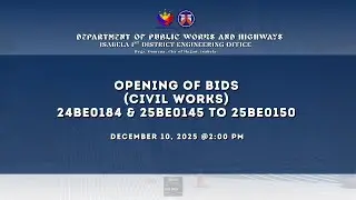 Procurement Livestream for DPWH Isabela 1st District Engineering Office on DECEMBER 10, 2025