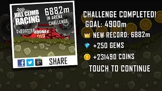 Hill Climb Racing - Big Finger In Daily Challenge Arena 6882m - (Stupid 6.7km)