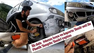 Kırık Plastik Tampön Tamir Setim  / İlk Kaporta Tamir Macun Boya İşlemini Yaptım