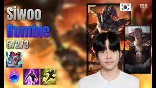 Siwoo Top Rumble vs Sett lol KR solo rank Full Game 15.2 | 시우 럼블 vs 세트