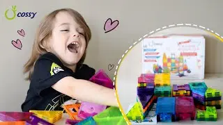 Cossy Kids Magnet Toys, Magnetic Tiles, 120 PCs Magnetic Building Blocks,