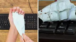 SATISFYING Keyboard Cleaning | Cleaning Gel SLIME #shorts