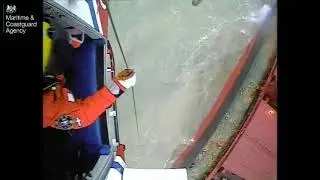 HM Coastguard coordinating rescue of grounded vessel off Cornwall