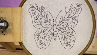 Floral butterfly embroidery tutorial || Embroidery for Beginners - Let&rsquo;s Explore 
