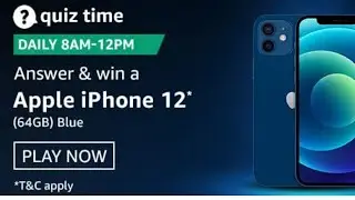Amazon Quiz Answers Today | Win Apple IPhone 12 | 24 January 2021