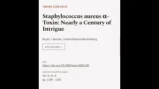 Staphylococcus aureus &alpha;-Toxin: Nearly a Century of Intrigue | RTCL.TV