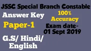 Jssc Special Branch Constable Answer Key