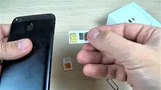 ВСТАВЬТЕ SIM-КАРТУ И SD-КАРТУ Xiaomi Redmi 4, 4X (ДВЕ SIM-КАРТЫ)