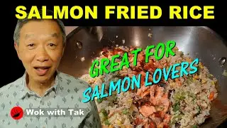 Salmon fried rice.  A different but delicious fried rice.  If you love salmon you will enjoy this!
