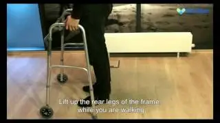 Walking frame with wheels