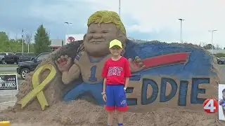 Sweet Buffalo teams up with local artist to build sand sculpture of Bills fan with leukemia