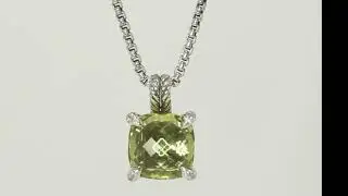 David Yurman Diamond Natural Peridot Sterling Silver Petite Chatelaine Necklace - 30554