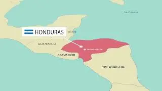 Animated map of Honduras with borders and flag