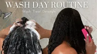Weekly Wash Day Routine for Healthy and Growing Heat Trained Natural Hair! | WASH TREAT DETANGLE