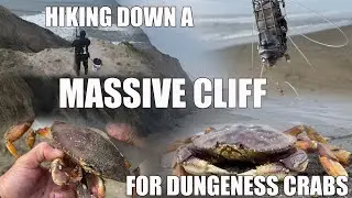 Hiking down a MASSIVE CLIFF to catch DUNGENESS CRABS