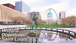 Springtime Walk in Historic Downtown St. Louis and Gateway Arch National Park | Urban Walking Tour