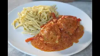 Hähnchen in Paprika-Sahne-Soße