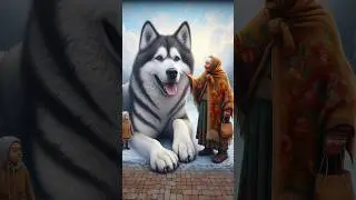 A giant husky melts snow 🥶 #ai #aistory #aistories #aishorts #ytshorts #shorts