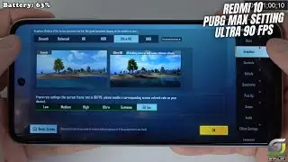 Xiaomi Redmi 10 test game PUBG ULTRA 90 FPS
