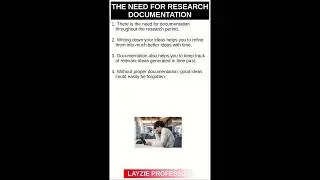 The need for research documentation