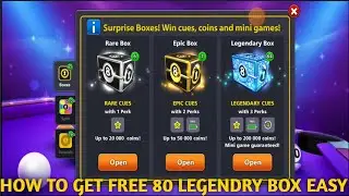 80 Legendry box how to get free for all 8 ball pool new trick