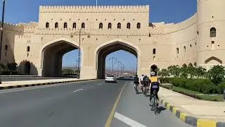 Arriving in Nizwa after 140km ride from Muscat, event organized by Oman Sports Zone. 21 January 2022