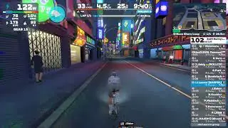 Zwift - ZRL Recon Ride for Team Backpedal on Neon Shore Loop - Recon with Drafting Dinos Race Team