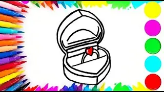 How to draw a beautiful wedding ring for kids