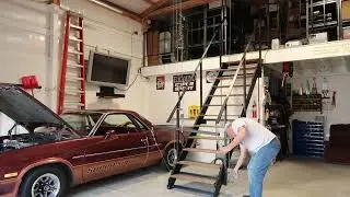 Retractable stairs for loft in garage
