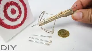 Smallest Crossbow from Hair clip and popsicle sticks - DIY