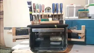 Discarded Air Fryer into a modular tools storage/organizer unit