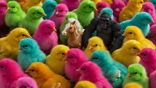 Cute Chicken, colorful chicken, rainbow chicken, cute rabbit, cute duck, koi fish, cute animals