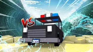 Minecraft  TSUNAMI VS POLICE CAR CHALLENGE  (Lava Tsunami Vs Base)