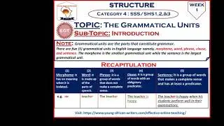 The Grammatical Units