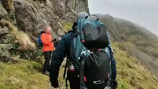 The Climbers Traverse and the Great Slab on Bow fell. Hiking video from the Lake District.